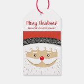 Vrolijk Kerstmis Leuke Kerstman Familienaam Feest Cadeaulabel (Achterkant)