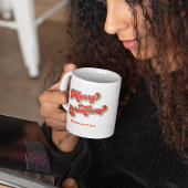 Vrolijk Kerstmis Leuke Retro Typografie Custom Koffiemok