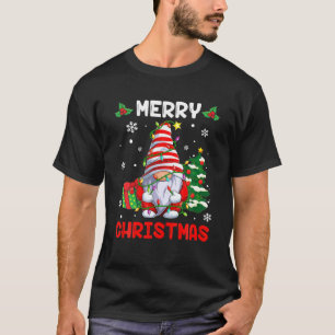 Vrolijk Kerstmis Licht Gnome Xmas Pyjama Matching T-shirt