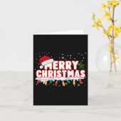 Vrolijk Kerstmis Lichten Rode Kerstman Hoed Xmas F Kaart (Gele Bloem)