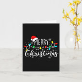 Vrolijk Kerstmis Lichten Rode Kerstman Hoed Xmas F Kaart (Gele Bloem)