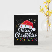 Vrolijk Kerstmis Lichten Rode Kerstman Hoed Xmas F Kaart (Gele Bloem)