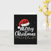 Vrolijk Kerstmis Lichten Rode Kerstman Hoed Xmas F Kaart (Gele Bloem)