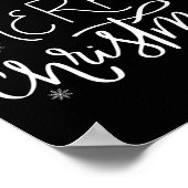 Vrolijk Kerstmis Lichten Rode Kerstman Hoed Xmas F Poster (Hoek)