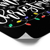 Vrolijk Kerstmis Lichten Rode Kerstman Hoed Xmas F Poster (Hoek)