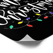 Vrolijk Kerstmis Lichten Rode Kerstman Hoed Xmas F Poster (Hoek)