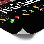 Vrolijk Kerstmis Lichten Rode Kerstman Hoed Xmas F Poster (Hoek)