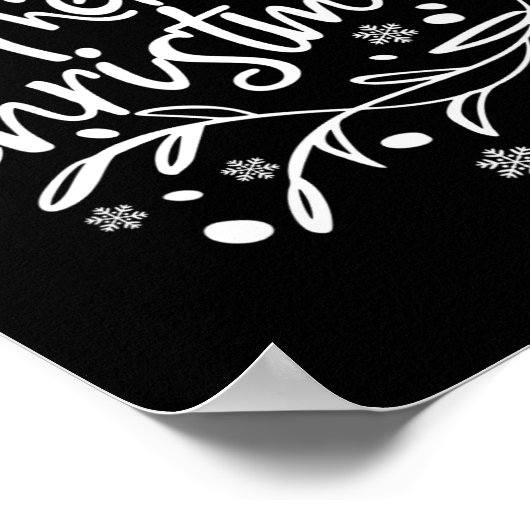 Vrolijk Kerstmis Lichten Rode Kerstman Hoed Xmas F Poster (Hoek)