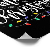 Vrolijk Kerstmis Lichten Rode Kerstman Hoed Xmas F Poster (Hoek)