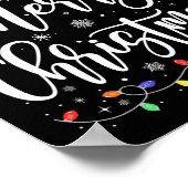 Vrolijk Kerstmis Lichten Rode Kerstman Hoed Xmas F Poster (Hoek)