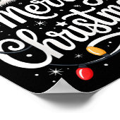 Vrolijk Kerstmis Lichten Rode Kerstman Hoed Xmas F Poster (Hoek)