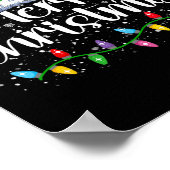 Vrolijk Kerstmis Lichten Rode Kerstman Hoed Xmas F Poster (Hoek)