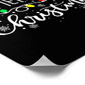 Vrolijk Kerstmis Lichten Rode Kerstman Hoed Xmas F Poster (Hoek)