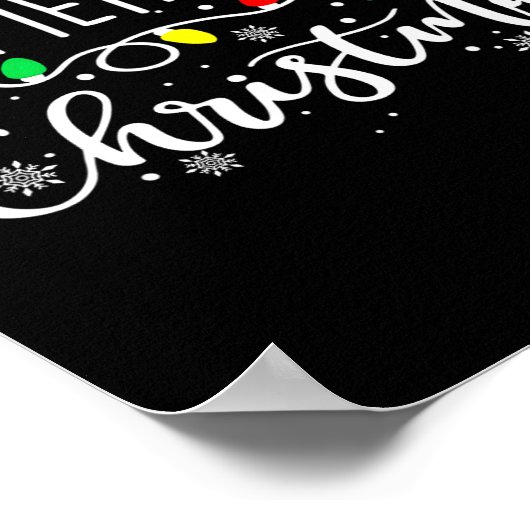 Vrolijk Kerstmis Lichten Rode Kerstman Hoed Xmas F Poster (Hoek)