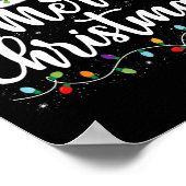 Vrolijk Kerstmis Lichten Rode Kerstman Hoed Xmas F Poster (Hoek)