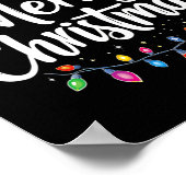 Vrolijk Kerstmis Lichten Rode Kerstman Hoed Xmas F Poster (Hoek)