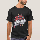 Vrolijk Kerstmis Lichten Rode Kerstman Hoed Xmas F T-shirt (Voorkant)