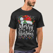 Vrolijk Kerstmis Lichten Rode Kerstman Hoed Xmas F T-shirt (Voorkant)