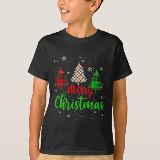 Vrolijk Kerstmis Lichten Rode Kerstman Hoed Xmas F T-shirt (Voorkant)