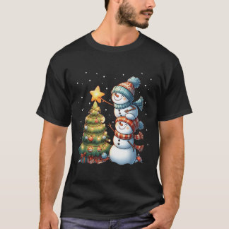 Vrolijk Kerstmis Lichten Rode Kerstman Hoed Xmas F T-shirt