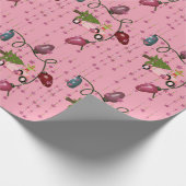 Vrolijk Kerstmis Lichten Roze Auto Wrapping Papier (Hoek)
