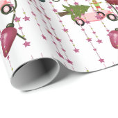 Vrolijk Kerstmis Lichten Roze Auto Wrapping Papier (Rol Hoek)