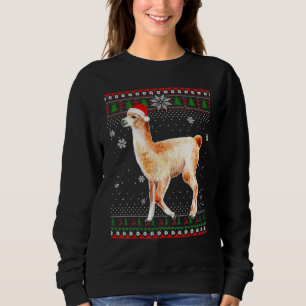 Vrolijk Kerstmis Llama Pet Santa in Sneeuw Lelijk Trui
