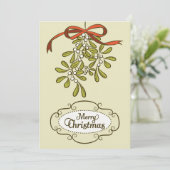 Vrolijk kerstmis maretak kalligrafie  feestdagenkaart (Staand voorkant)