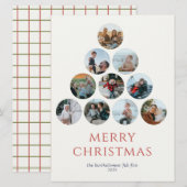 Vrolijk Kerstmis Meerdere foto's Rood (Voorkant / Achterkant)