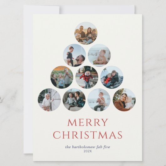 Vrolijk Kerstmis Meerdere foto's Rood (Voorkant)