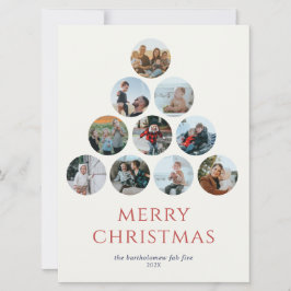 Vrolijk Kerstmis Meerdere foto's Rood