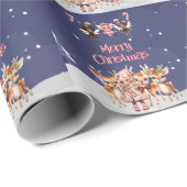 Vrolijk Kerstmis Meisje Rendier Candy Cane Fairies Cadeaupapier (Rol Hoek)