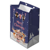 Vrolijk Kerstmis Meisje Rendier Candy Cane Fairies Medium Cadeauzakje (Voorkant Gekanteld)
