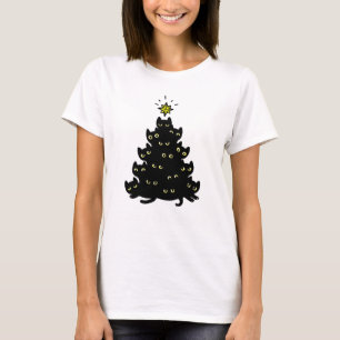 Vrolijk Kerstmis Meowy Tshirt Grappig Meowy Kat Lo