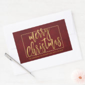Vrolijk Kerstmis met de hand geschreven retouradre Rechthoekige Sticker (Envelop)