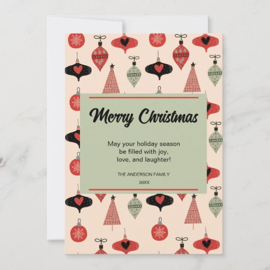 Vrolijk Kerstmis Mid Century Modern Feestdagenkaart (Voorkant)