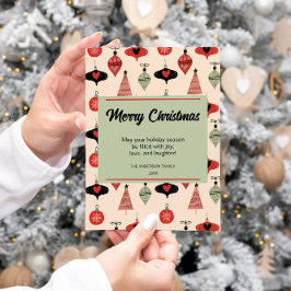 Vrolijk Kerstmis Mid Century Modern Feestdagenkaart