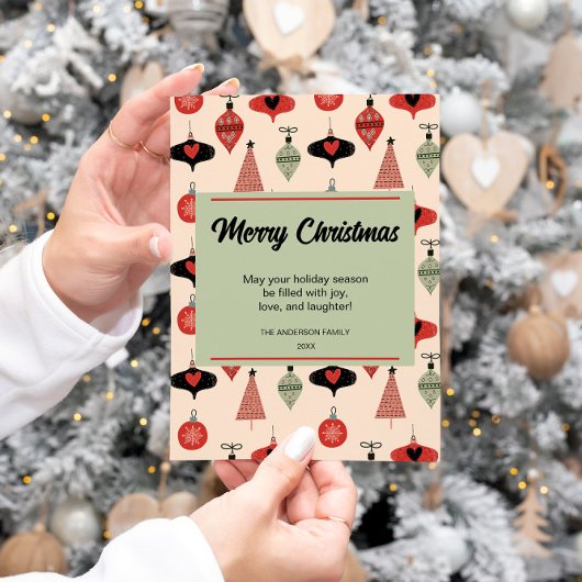 Vrolijk Kerstmis Mid Century Modern Feestdagenkaart