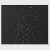 Vrolijk Kerstmis Mini Gouden Sterpatronen in Zwart Cadeaupapier (Vlak)