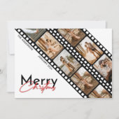 Vrolijk Kerstmis Minimal Camera Film Collage Foto Feestdagenkaart (Voorkant)