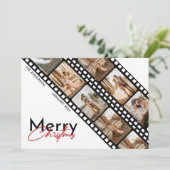Vrolijk Kerstmis Minimal Camera Film Collage Foto Feestdagenkaart (Staand voorkant)