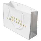 Vrolijk Kerstmis Minimalist Gouden Geel Groot Cadeauzakje (Achterkant Gekanteld)