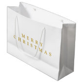 Vrolijk Kerstmis Minimalist Gouden Geel Groot Cadeauzakje (Voorkant Gekanteld)