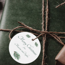 Vrolijk Kerstmis minimalistische groene dennen ele