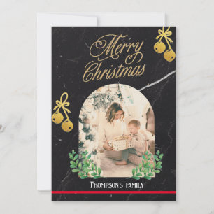 Vrolijk Kerstmis Minimalistische heldere boog Foto Feestdagenkaart