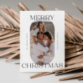 Vrolijk Kerstmis Minimalistische Moderne Script Fo Feestdagenkaart