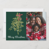 Vrolijk Kerstmis Mistletoe CUSTOM FOTO Feestdagenkaart (Voorkant)