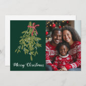 Vrolijk Kerstmis Mistletoe CUSTOM FOTO Feestdagenkaart (Voorkant / Achterkant)