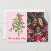 Vrolijk Kerstmis Mistletoe CUSTOM FOTO Feestdagenkaart (Voorkant)