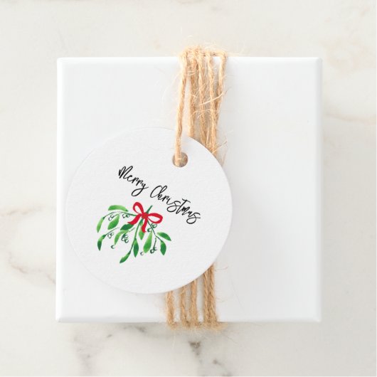 Vrolijk Kerstmis Mistletoe Feestelijke Kus Me Plez Bedankjes Labels (In situ)